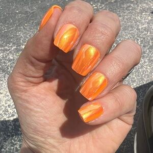 Shauna red aspen Vibrant Orange Nail Art